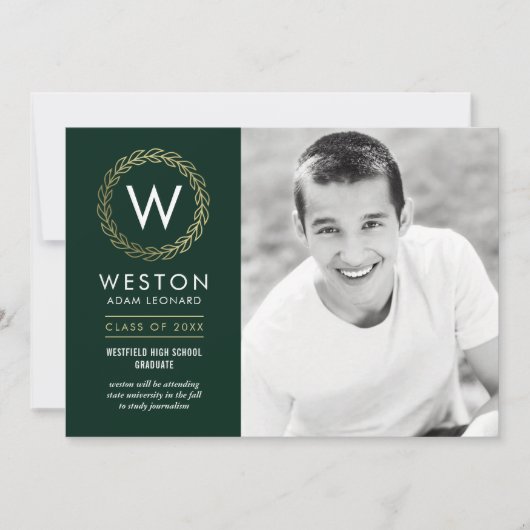 Klassieke, EDITABLE KLEUR Afstuderen nodigt uit Kaart (Voorkant)