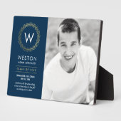 Klassieke, EDITABLE KLEUR Afstuderen Plaque Fotoplaat (Zijkant)