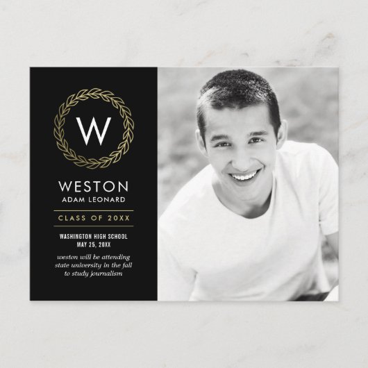 Klassieke, EDITABLE KLEURENAfstuderen Briefkaart (Voorkant)