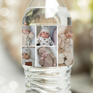 Klassieke Eenvoudige Aangepaste Foto Waterfles Etiket