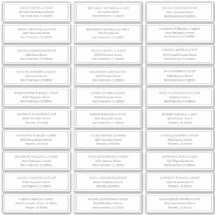 Klassieke eenvoudige bruiloft gastnamen Adres Sticker