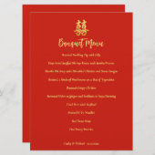 Klassieke eenvoudige Chinese bruiloft met dubbel g Menu (Voorkant / Achterkant)