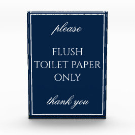 Klassieke Eenvoudige Donkerblauwe Badkamer Septic  Fotoblokken