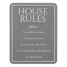 Klassieke eenvoudige, donkergrijze huisregels voor