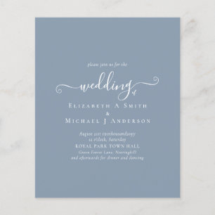 Klassieke eenvoudige DUSTY BLUE Weddenschap budget