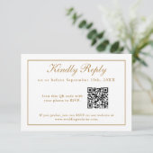 Klassieke Eenvoudige elegantie RSVP met QR-code (Staand voorkant)