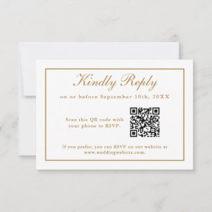 Klassieke Eenvoudige elegantie RSVP met QR-code