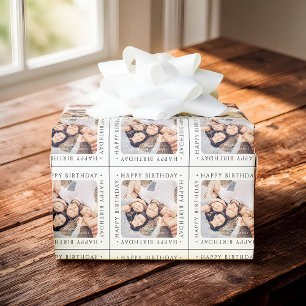 Klassieke Eenvoudige Gelukkige Verjaardag Familie Cadeaupapier