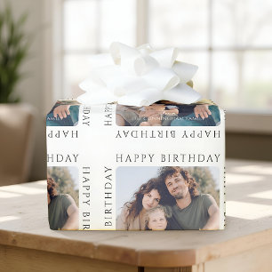 Klassieke Eenvoudige Gelukkige Verjaardag Familie Cadeaupapier