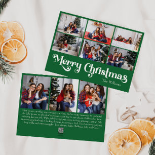Klassieke Eenvoudige Groene Vrolijke Kerstmis Nege Feestdagenkaart