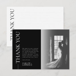 Klassieke Eenvoudige Huwelijksfoto Dank u Kaart