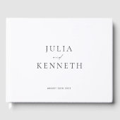 Klassieke eenvoudige minimalistische zwart-wit bru gastenboek (Voorkant)