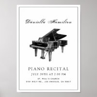 Klassieke eenvoudige Piano White Overweging Poster