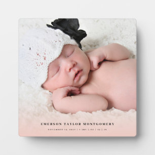 Klassieke eenvoudige roze gradiënt nieuwe babymeis fotoplaat