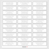 Klassieke Eenvoudige Trouw Gast Namen Adres Sticker (Vel)