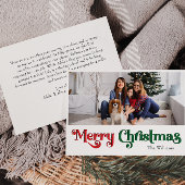 Klassieke Eenvoudige Vrolijke Kerstmis Grote Één F Feestdagenkaart