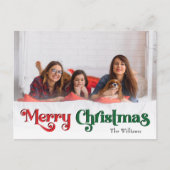 Klassieke Eenvoudige Vrolijke Kerstmis Volledige F Feestdagenkaart (Voorkant)