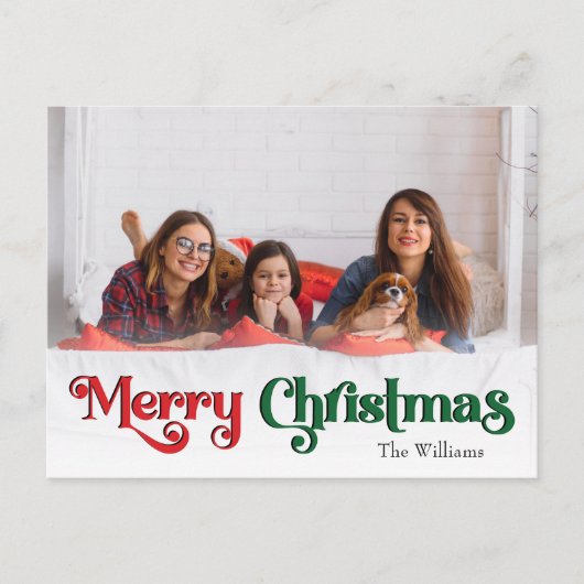 Klassieke Eenvoudige Vrolijke Kerstmis Volledige F Feestdagenkaart (Voorkant)