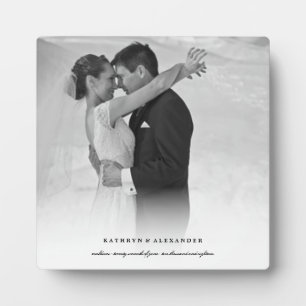 Klassieke eenvoudige witte gradiënt bruiloft foto  fotoplaat