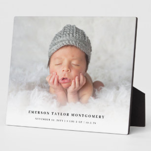 Klassieke eenvoudige witte gradiënt nieuwe baby fo fotoplaat