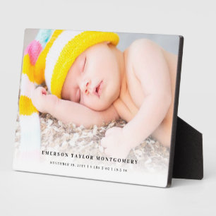 Klassieke eenvoudige witte gradiënt nieuwe baby fo fotoplaat