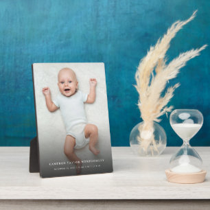 Klassieke eenvoudige zwarte gradiënt Moderne Baby Fotoplaat