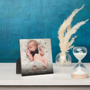Klassieke Eenvoudige Zwarte Gradiënt Nieuwe Baby F Fotoplaat
