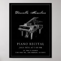 Klassieke eenvoudige zwarte piano-overweging