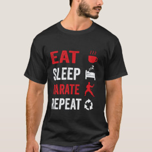 Klassieke Eet Slaap Karate Herhaal Grappige Karate T-shirt
