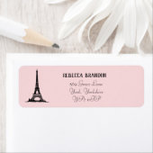 Klassieke Eiffeltoren Script Return Address Label (Insitu)