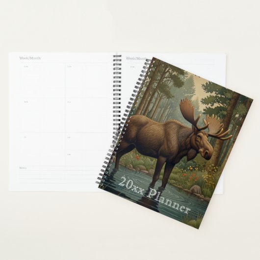 Klassieke eland boho bos groen planner (Display)