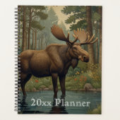 Klassieke eland boho bos groen planner (Voorkant)