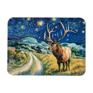 Klassieke Eland Sterrennacht Van Gogh Platteland Magneet