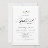 Klassieke Elegance Script Greenery repetitie diner Kaart (Voorkant)