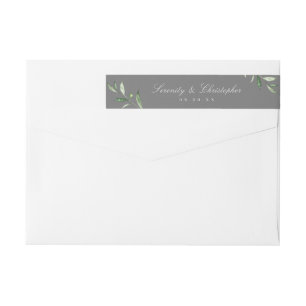 Klassieke Elegance Script Greenery return address