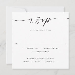 Klassieke Elegance Wedding RSVP-kaart