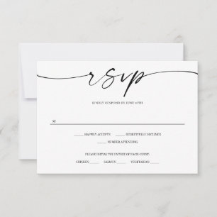 Klassieke Elegance Wedding RSVP-kaart met foto RSVP Kaartje