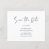 Klassieke Elegance White Script Save the Date Budg (Voorkant / Achterkant)