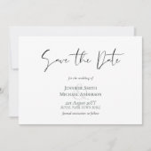 Klassieke Elegance White Script Save the Date Budg (Voorkant)