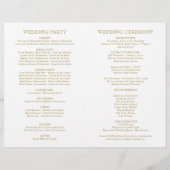 Klassieke Elegant Antiek Gold Wedding Programma's (Achterkant)