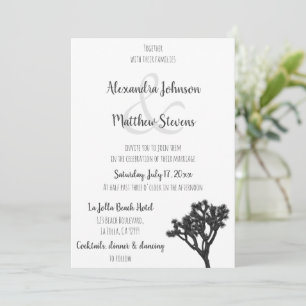 Klassieke Elegant B&W Joshua tree Silhouette Weddi Kaart
