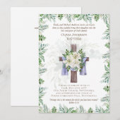 Klassieke Elegant BAPTISM nodigt Greenery Lilys ui (Voorkant / Achterkant)