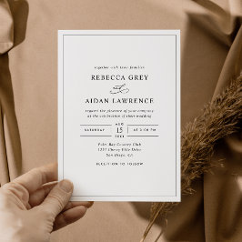 Klassieke Elegant Black en White Wedding Kaart