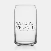 Klassieke Elegant Black Simple Custom Weddennames Blikvorm Glas (Voorkant)