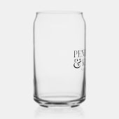Klassieke Elegant Black Simple Custom Weddennames Blikvorm Glas (Rechts)
