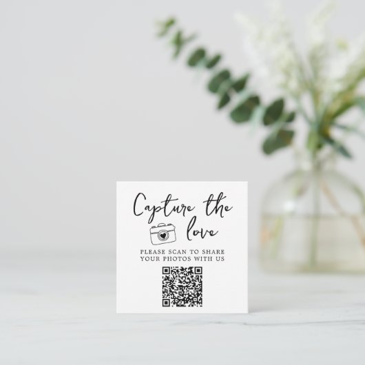 Klassieke Elegant Capture The Love QR Code Informatiekaartje (Staand voorkant)