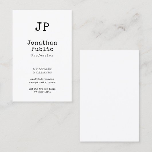 Klassieke Elegant design Clean Plain Retro Trendy Visitekaartje (Voorkant / Achterkant)