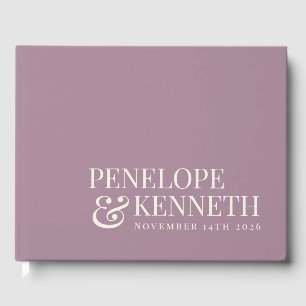 Klassieke Elegant Dusty Paarse Custom Wedding Name Gastenboek