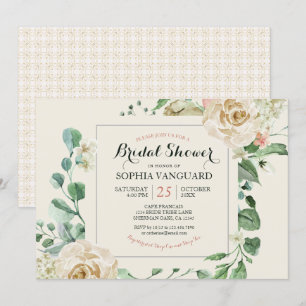 Klassieke Elegant Floral Bridal Shower Kaart