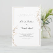 Klassieke Elegant Gold Flower Branch Wedding (Staand voorkant)